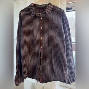 UNTUCKit Black and Navy Plaid Button Up Shirt